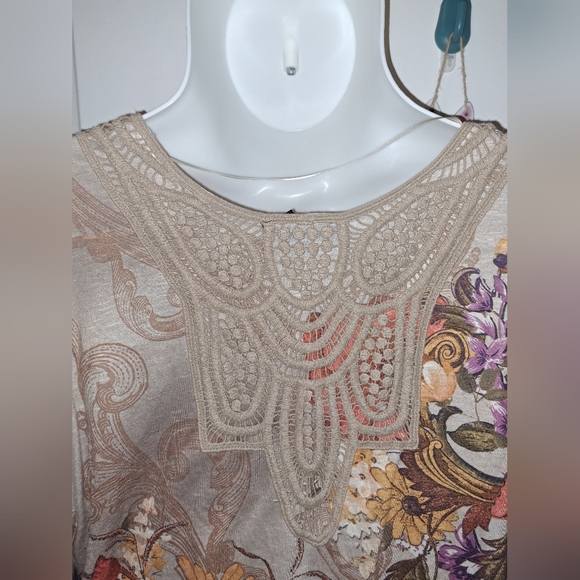 Style&Co Batwing Sleeve Knit Floral Top Sz XL - Picture 8 of 10